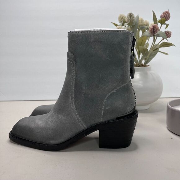 Rag & Bone Bristol Waxed Suede Ankle Boots Dark Gray Women's US 8/EU 38 - Picture 1 of 14